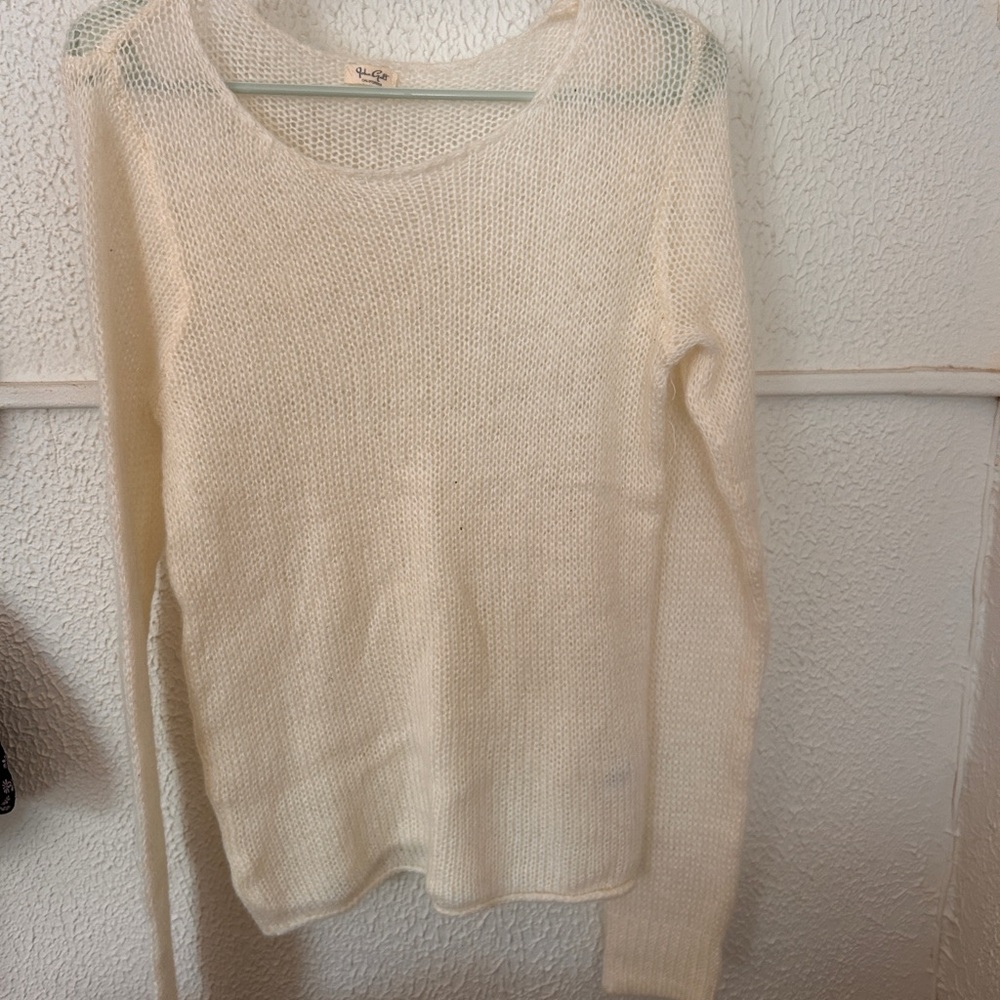 Brandy Melville Cream Crew Neck Sweater